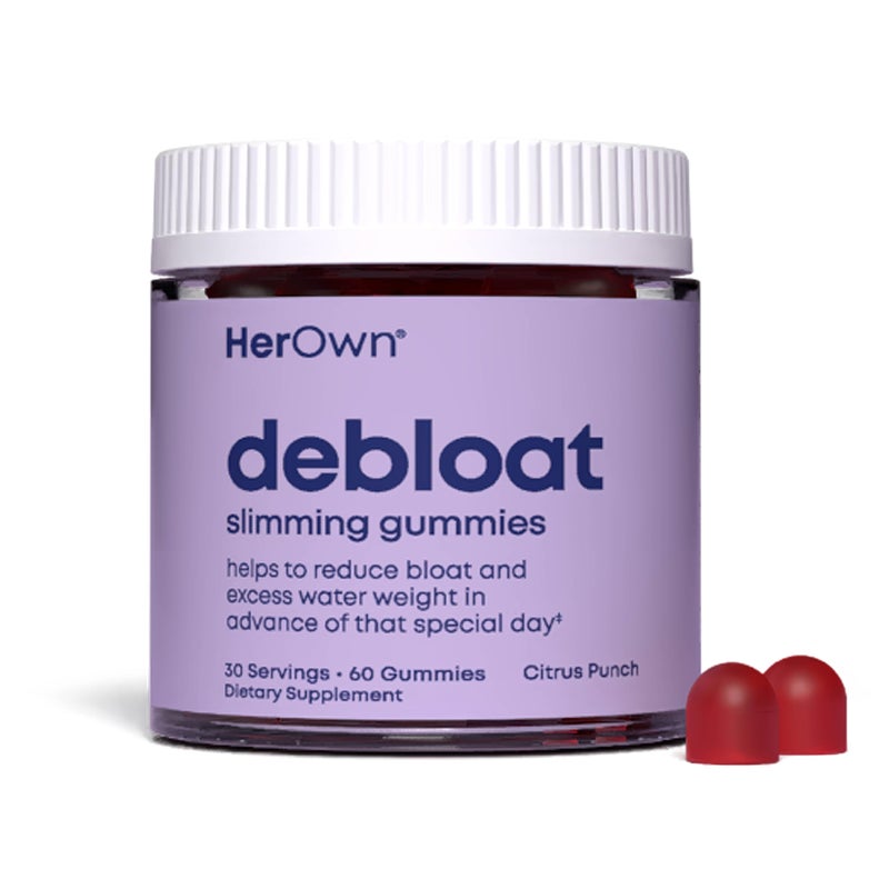 her own Debloat Gummy Bloating and Gas Relief Helps Reduce Water Retention Supports Energy with Apple Cider Vinegar and Dandelion Gluten and Soy Free Vegan 60 Gummies 60 Servings