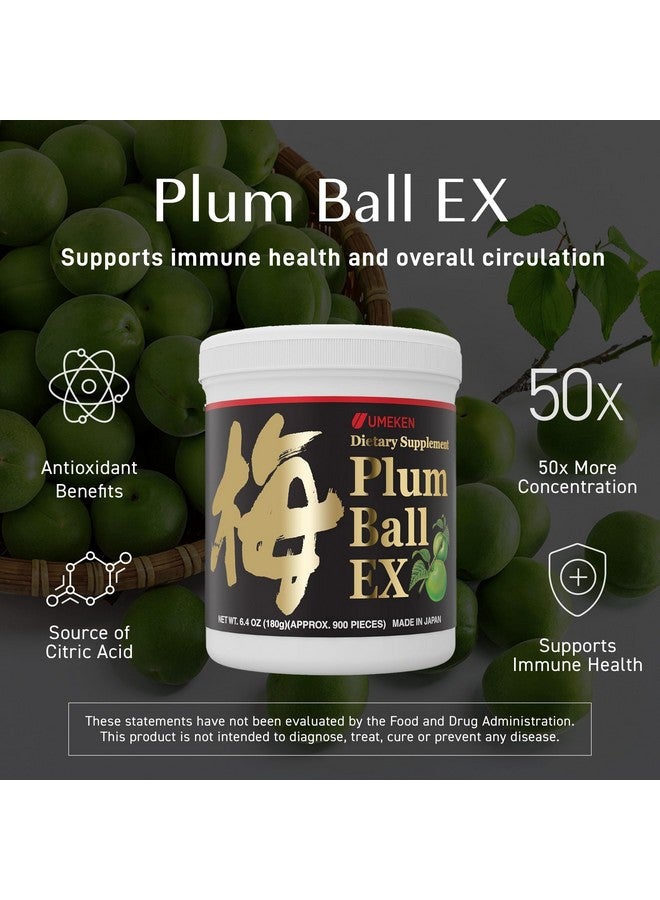 Umeken Plum Ball EX, Concentrated Extract with Antioxidants, Citric Acid and Mumefural, Daily Supplement, Japanese Green Plum Extract, 3 Month Supply, 6.4oz, 180g Bottle, Pack of 1 - Image 2