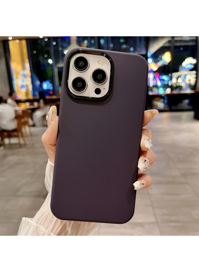 زبون جراب لهاتف iPhone 13 Pro مصنوع من المعدن السائل والسيليكون وملمس الجلد - Image 1