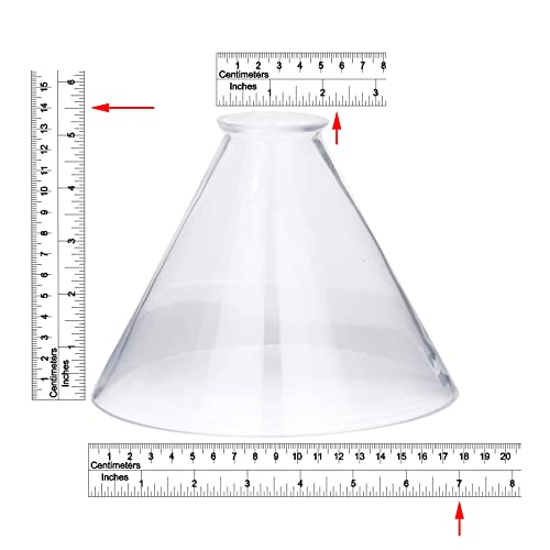 B&P Lamp® Clear Glass Deep Cone Shade with 7 Inch Bottom Diameter and 2 1/4 Inch Lipped Top Fitter - Image 3