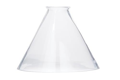 B&P Lamp® Clear Glass Deep Cone Shade with 7 Inch Bottom Diameter and 2 1/4 Inch Lipped Top Fitter - Image 1