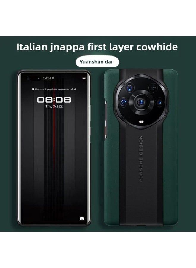 For Honor Magic7pro Phone Case Magic6 To Achiele Magic5pro Seconds Change Case With Cowhide Case On Both Sides-Color:Italian Napa Pattern-Castle Peak Dai-Applicable Model:Honor Magic7