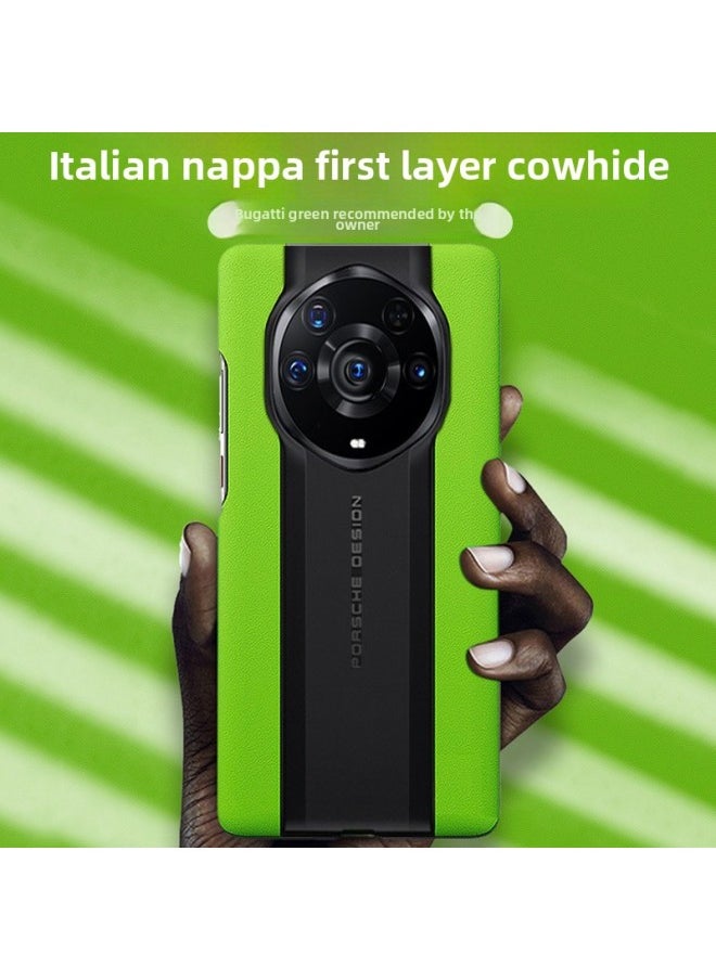 For Honor Magic7pro Phone Case Magic6 To Achiele Magic5pro Seconds Change Case With Cowhide Case On Both Sides-Color:Italian Napa Pattern-Castle Peak Dai-Applicable Model:Honor Magic7