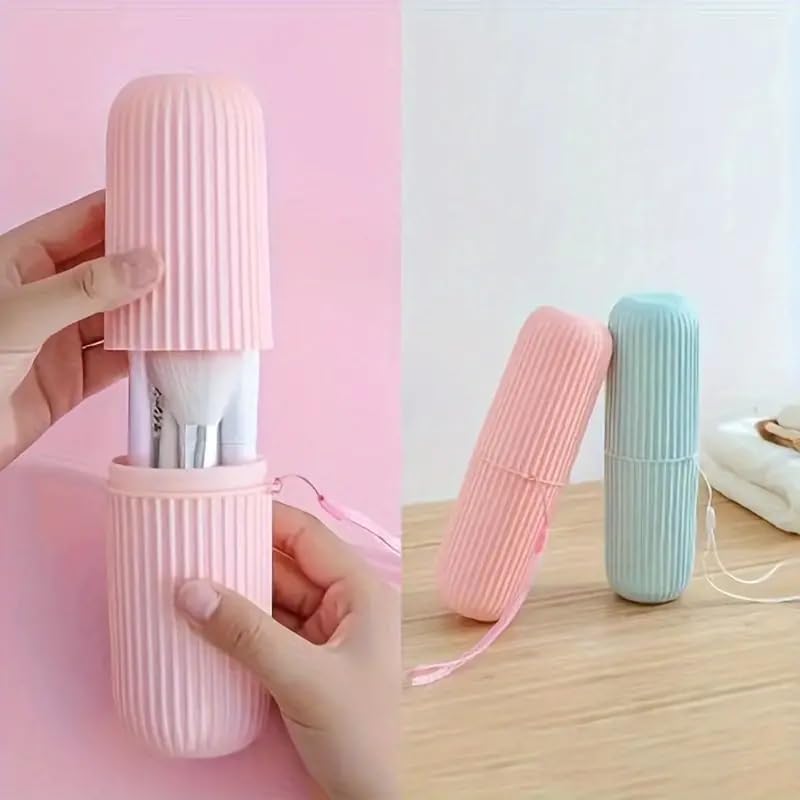 Styllent 4PCS Travel Set for Toiletries Capsule Squeeze Silicone Bottles for Cream & Shampoo Bathroom Toiletry containers Leakproof Soap Dish Box Toothbrush Toothpaste Case Holder for Trip & Hiking - Image 3