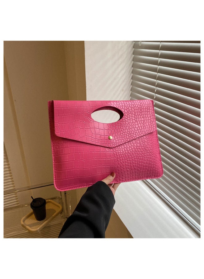 Retro Fashion Clutch Simple Tote Bag Korean Style 2024 Summer Casual Large Capacity Trendy Envelope Bag-Color:Pink  - Image 1