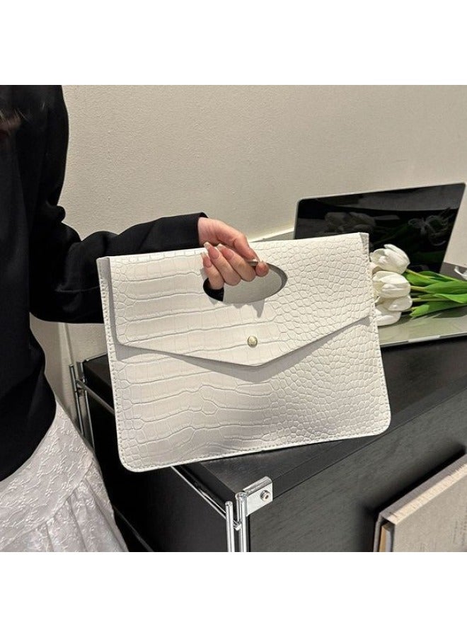 Retro Fashion Clutch Simple Tote Bag Korean Style 2024 Summer Casual Large Capacity Trendy Envelope Bag-Color:Pink  - Image 4