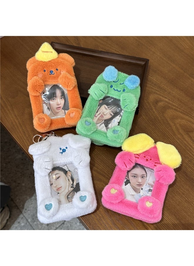 NIBEMINENT 1 - Piece Butter Dopamine Kpop Photo Card Holder Pendant Key Chain ID Badge Holder ID Card Holder Photo Card Protector for School ID Office ID Access Card for Women Girls  - Image 2