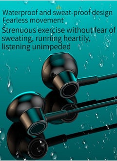 GELESE Digital display neck-worn wireless bluetooth earphone multi-functional large-capacity semi-in-ear sports stereo hanging neck headset (green)  - Image 5