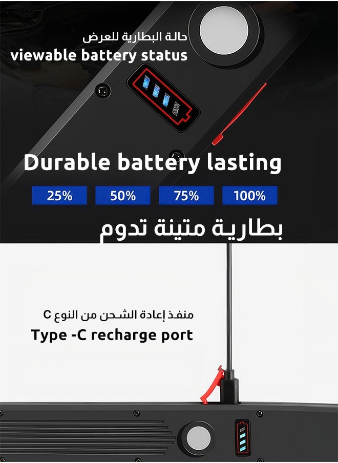 P auke'réi - Rechargeable work light, 400 lumens portable led flashlight, cob slim work light with magnetic base, 5 modes - Image 1