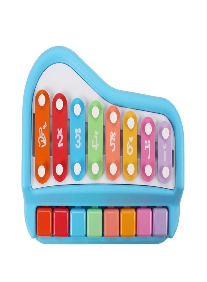 Quasar Xylophone 2 in 1 Premium Mini Piano Toy for Toddlers 1-3 Years Old Non Toxic 8 Key with 2 Stick Musical Learning Instruments - Multicolor - Image 1
