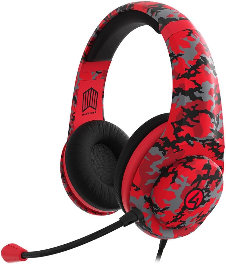 4gamers Marauder Gaming Headset for XBOX, PS4/PS5, Switch, PC, Red-Camo - Image 1