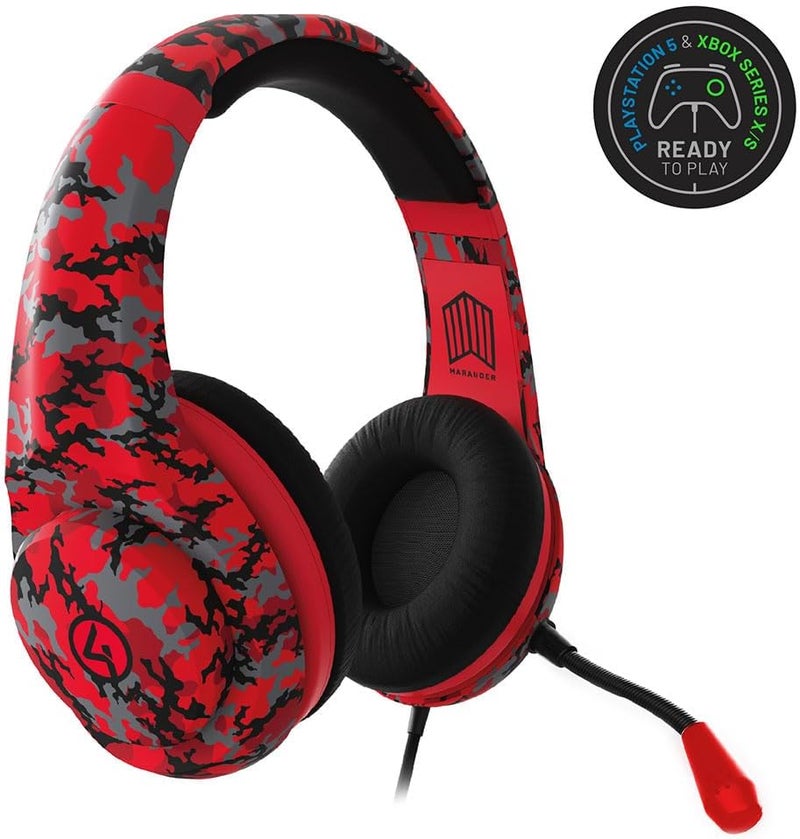 4gamers Marauder Gaming Headset for XBOX, PS4/PS5, Switch, PC, Red-Camo - Image 3