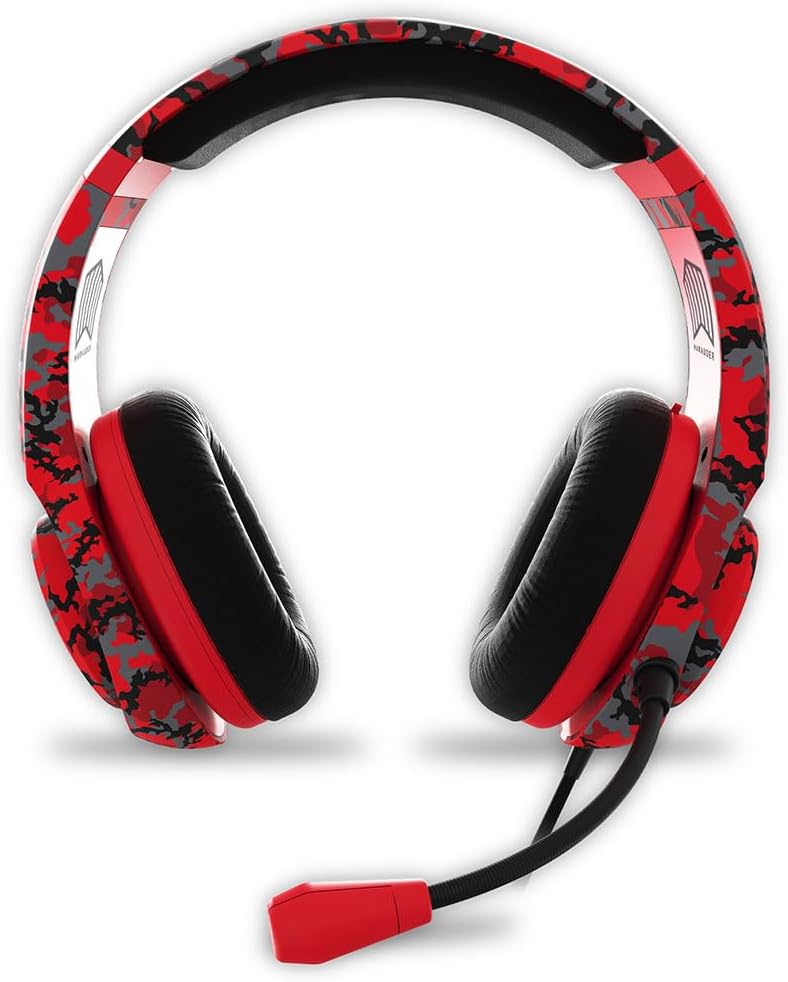 4gamers Marauder Gaming Headset for XBOX, PS4/PS5, Switch, PC, Red-Camo - Image 2