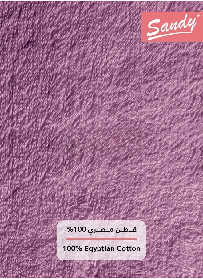 ساندي ساندي طقم منشفة حمام عالية الجودة قطن 100% صنعت في مصر, ناعمة وسريعة الجفاف وعالية الامتصاص (عبوة من قطعتين - 70 × 140 سم), ليلك  - Image 5