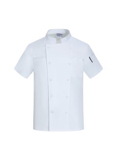 NIBEMINENT High-End Solid Color Chef Overalls Short Sleeve Men's Summer Breathable Dining Hotel Restaurant Restaurant Canteen Baking Work  - Image 1