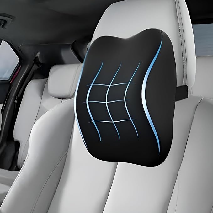 MASHUR FAB Cushion for Chair and Car Seat - Premium Memory Foam Pillow with Removable & Washable Cover (SF-21 PRO CAR Head Rest Cushion (Small), 1) - Image 1