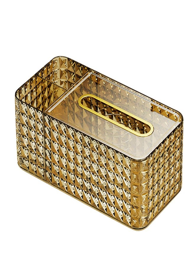 Khakho Tissue Box Cover Rectangle,Tissue Holder Napkin Dispenser for Bathroom Bedroom Living Room Office (Gold) - Image 1