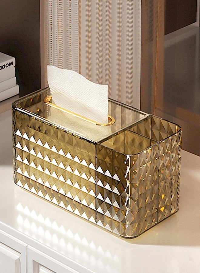 Khakho Tissue Box Cover Rectangle,Tissue Holder Napkin Dispenser for Bathroom Bedroom Living Room Office (Gold) - Image 4