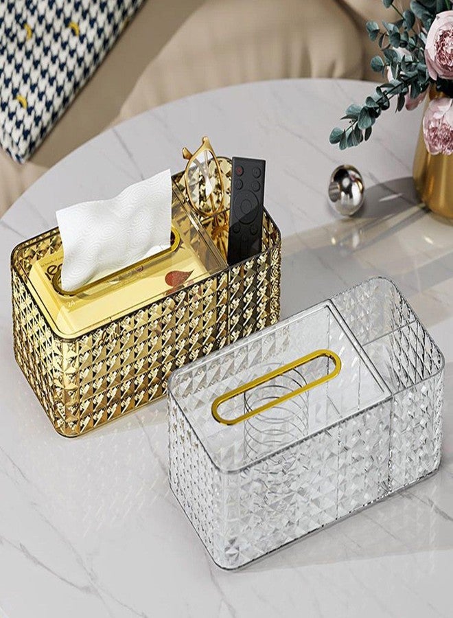 Khakho Tissue Box Cover Rectangle,Tissue Holder Napkin Dispenser for Bathroom Bedroom Living Room Office (Gold) - Image 3