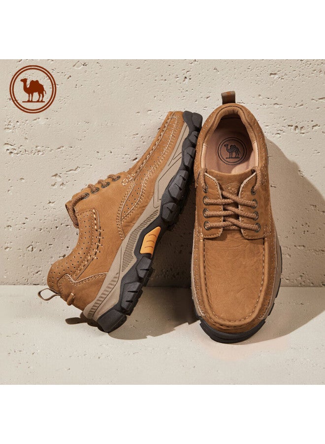 CAMELJEANS Camel Men's Casual Sports Shoes Retro Cowhide Work Shoes Thick-soled Fashion All-match P14a307615 Camel Color Size 41 - Image 3