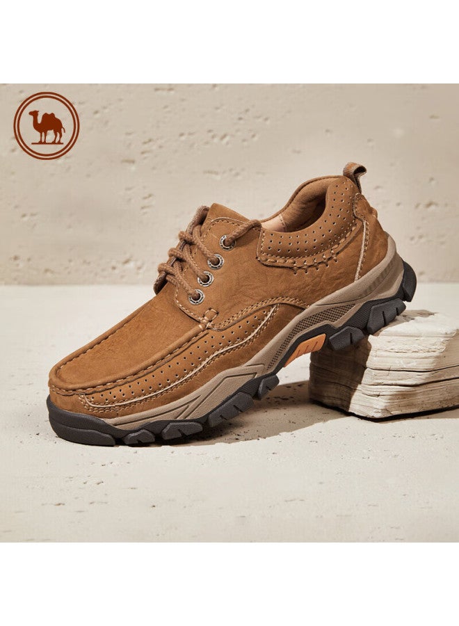 CAMELJEANS Camel Men's Casual Sports Shoes Retro Cowhide Work Shoes Thick-soled Fashion All-match P14a307615 Camel Color Size 41 - Image 2