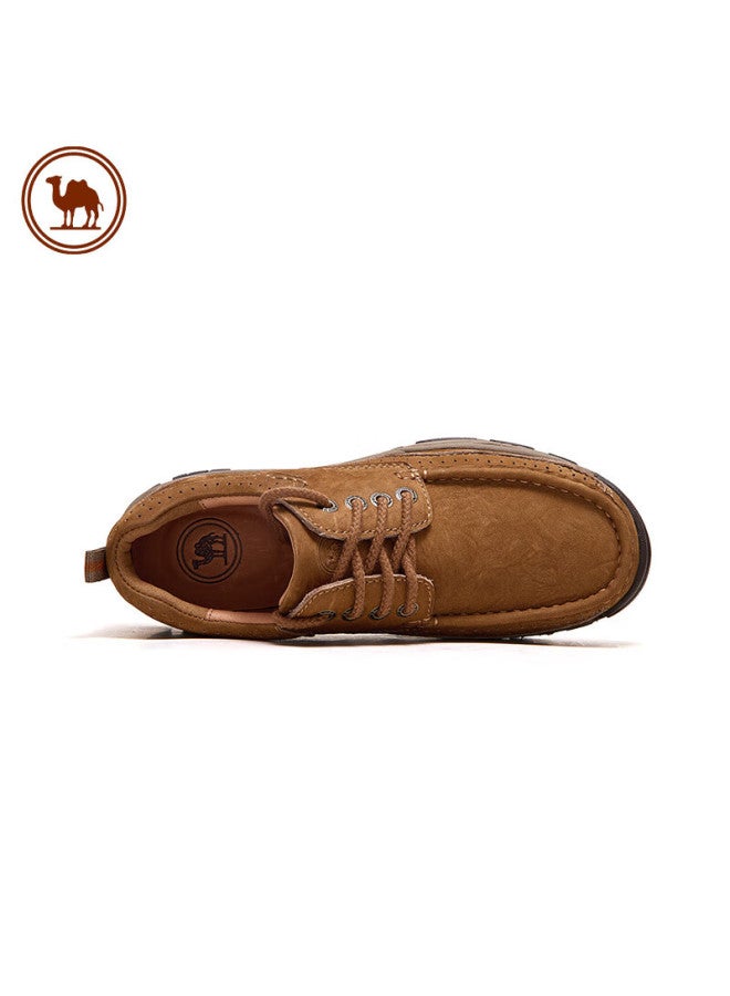 CAMELJEANS Camel Men's Casual Sports Shoes Retro Cowhide Work Shoes Thick-soled Fashion All-match P14a307615 Camel Color Size 41 - Image 5