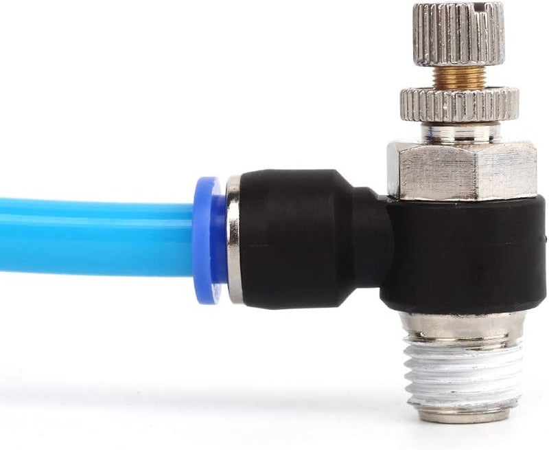 Sns 3/8"Tube OD x 3/8 NPT 90 Degree Elbow Air Flow Control Valve Push To Connect Fitting Speed control valve(10 PCS) JSC3/8-N03 - Image 2