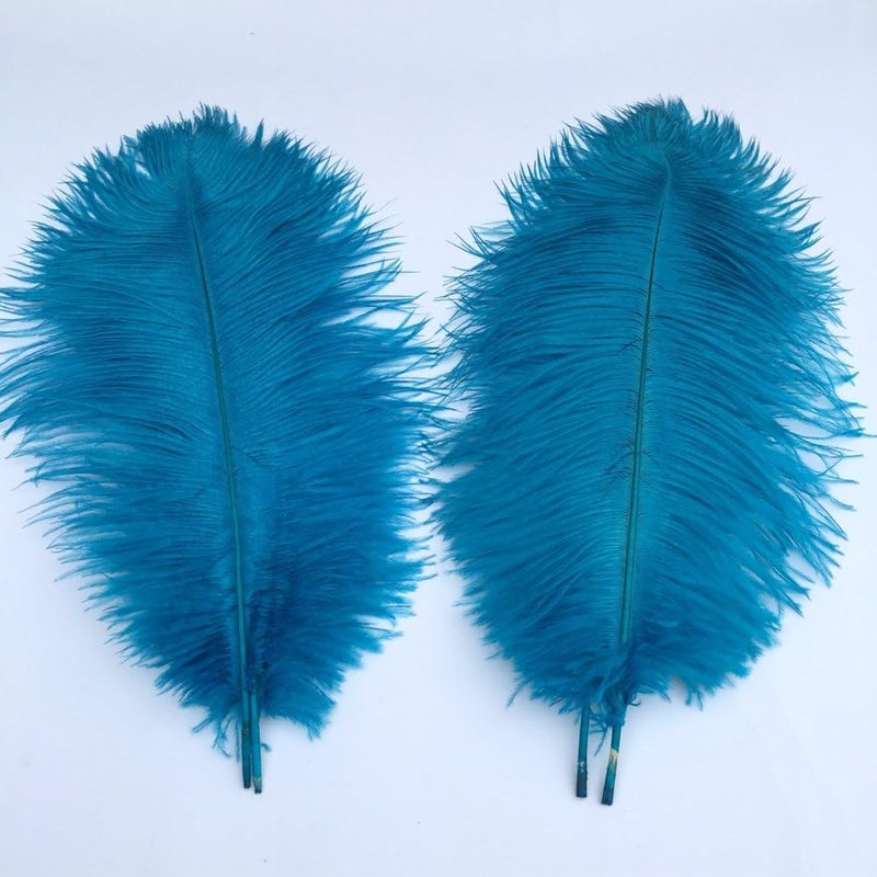 Sowder 5pcs Ostrich Feathers 16-18inch(40-45cm) Home Wedding Decoration(Turquoise) - Image 2