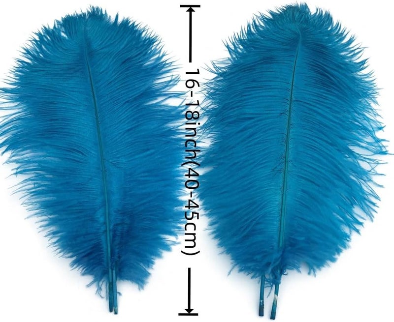 Sowder 5pcs Ostrich Feathers 16-18inch(40-45cm) Home Wedding Decoration(Turquoise) - Image 3