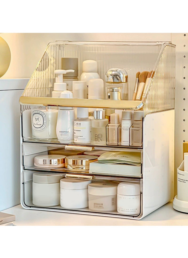 Arabest 1pc White Large Makeup Organizer Makeup Organizer Countertop Makeup Organizer Make up Organizers for Vanity Make up Organizer Make up Case Make up Organizers and Storage Cosmetic Organizer Makeup Set Eye Brow Pencils for Women Lipstick Set Lipstick Holder Light Beige Care Storage Lipstick Gift Set Perfume Box Perfume Sets for Women Ladies Gifts Gifts for Women Gifts for Her Sister Gifts Presents for Girlfriend Valentines Gifts for Him Gift for Girlfriend Romantic Present for Girlfriend  - Image 1
