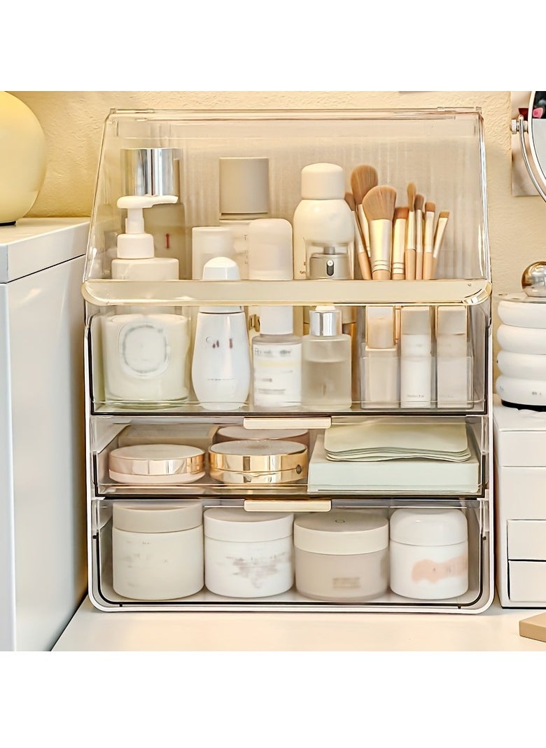 Arabest 1pc White Large Makeup Organizer Makeup Organizer Countertop Makeup Organizer Make up Organizers for Vanity Make up Organizer Make up Case Make up Organizers and Storage Cosmetic Organizer Makeup Set Eye Brow Pencils for Women Lipstick Set Lipstick Holder Light Beige Care Storage Lipstick Gift Set Perfume Box Perfume Sets for Women Ladies Gifts Gifts for Women Gifts for Her Sister Gifts Presents for Girlfriend Valentines Gifts for Him Gift for Girlfriend Romantic Present for Girlfriend  - Image 5