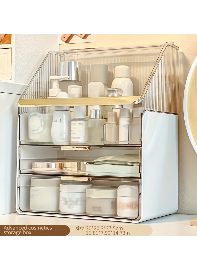 Arabest 1pc White Large Makeup Organizer Makeup Organizer Countertop Makeup Organizer Make up Organizers for Vanity Make up Organizer Make up Case Make up Organizers and Storage Cosmetic Organizer Makeup Set Eye Brow Pencils for Women Lipstick Set Lipstick Holder Light Beige Care Storage Lipstick Gift Set Perfume Box Perfume Sets for Women Ladies Gifts Gifts for Women Gifts for Her Sister Gifts Presents for Girlfriend Valentines Gifts for Him Gift for Girlfriend Romantic Present for Girlfriend  - Image 3