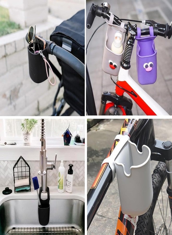 JIGVA Multifunctional Silicone Cup Holder for Baby Carriage & Stroller | Portable Bottle Holder for Bicycle, Wheelchair, Pool Armrest | Flexible Drink Holder (Pack of 1) - Image 4