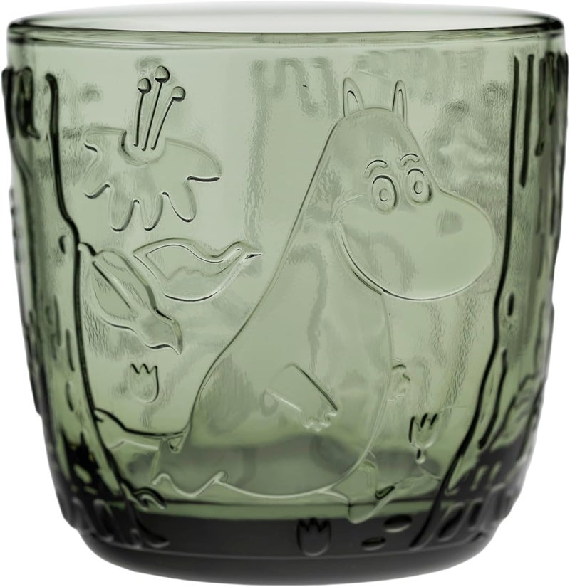 أرابيا Moomin Glass Tumbler 9.5oz Pine Green 2-Piece - Image 1