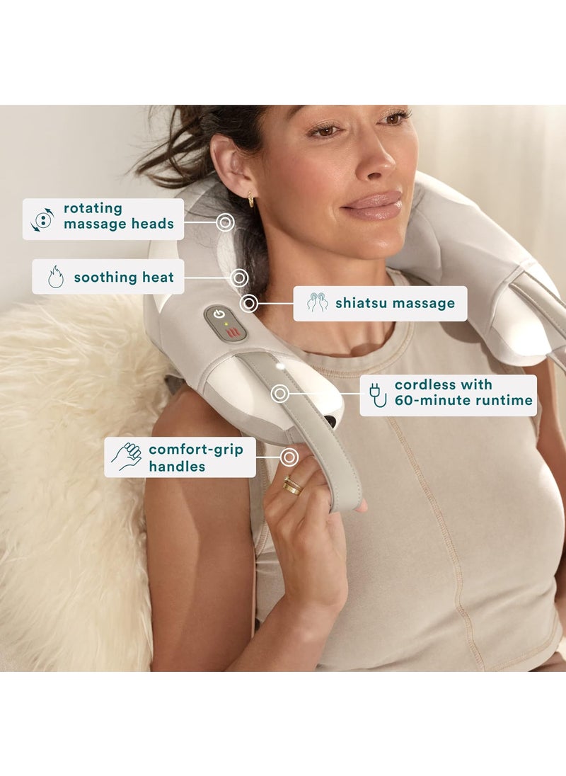 HoMedics Homedics Shiatsu Rechargeable Neck Massager with Heat DeepKneading Shiatsu Massage ComfortFlex Handles Integrated Controls Cordless Relaxes Muscle Tension Releases Sore Muscles  - Image 3