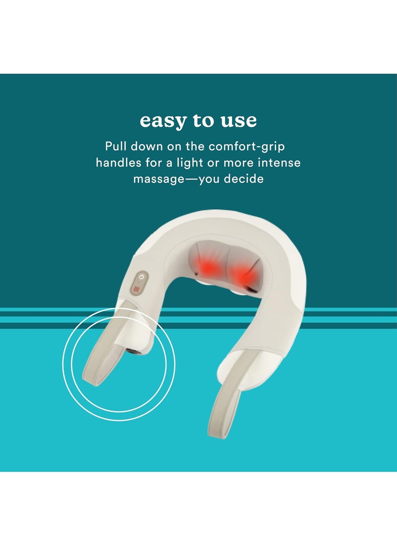 HoMedics Homedics Shiatsu Rechargeable Neck Massager with Heat DeepKneading Shiatsu Massage ComfortFlex Handles Integrated Controls Cordless Relaxes Muscle Tension Releases Sore Muscles  - Image 4
