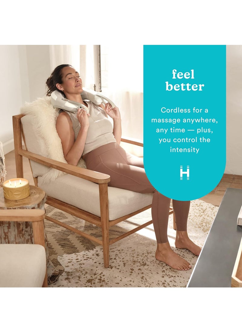 HoMedics Homedics Shiatsu Rechargeable Neck Massager with Heat DeepKneading Shiatsu Massage ComfortFlex Handles Integrated Controls Cordless Relaxes Muscle Tension Releases Sore Muscles  - Image 2