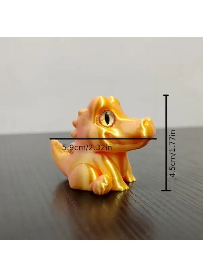 Blue 3D Printed Crocodile Figurine Durable Plastic Vibrant Colors Home Office Desk Decor - Image 3