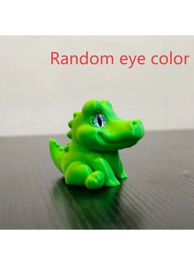 Blue 3D Printed Crocodile Figurine Durable Plastic Vibrant Colors Home Office Desk Decor - Image 5