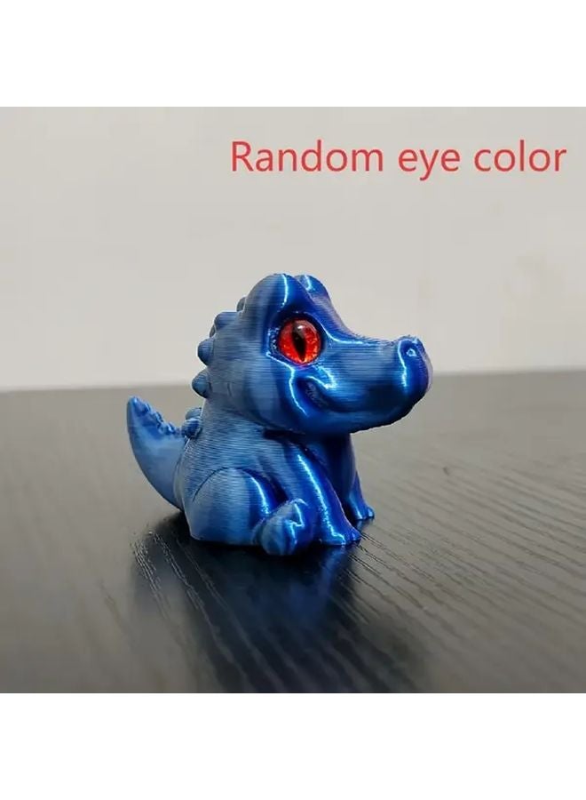 Blue 3D Printed Crocodile Figurine Durable Plastic Vibrant Colors Home Office Desk Decor - Image 1