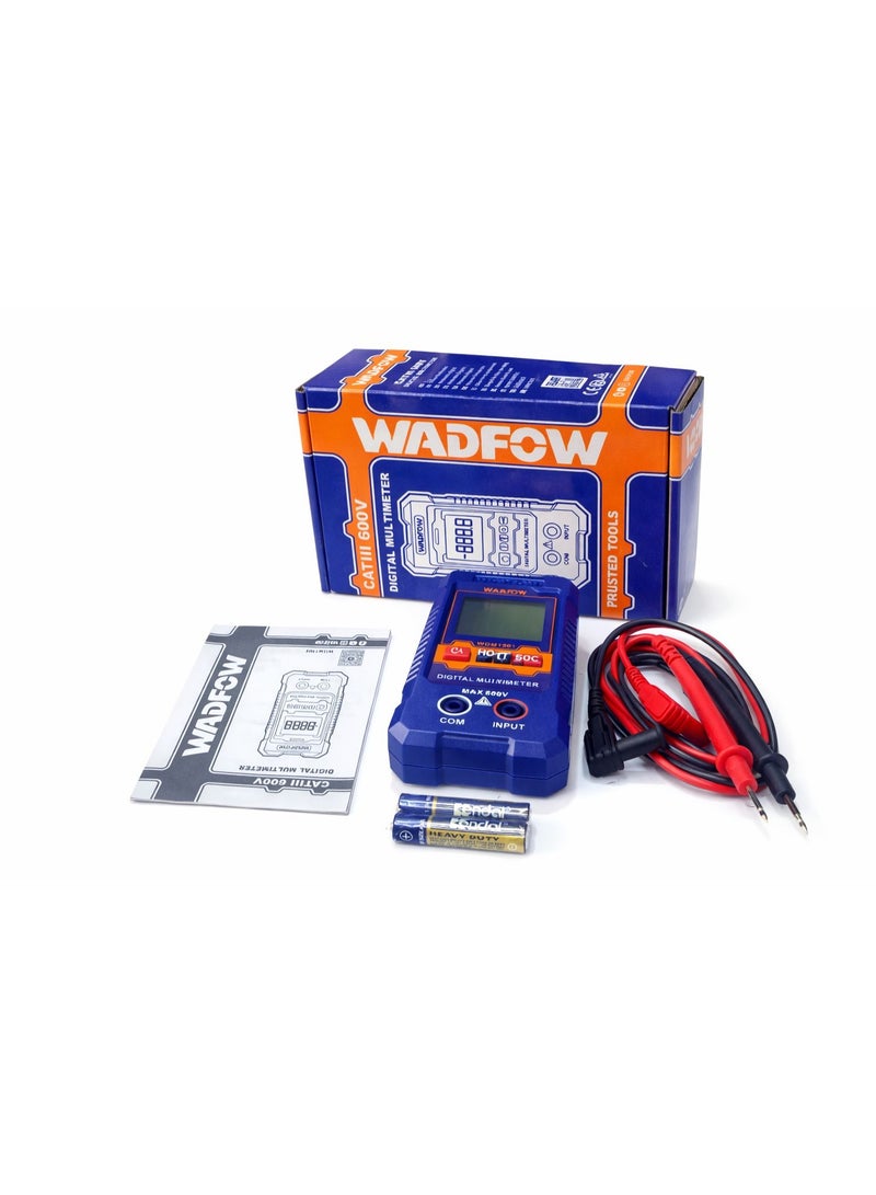 وادفو ملتيميتر رقمي احترافي WADFOW CAT III 600V – 4000 Counts – قياس الجهد والتيار والمقاومة والتردد – جودة عالية - Image 1