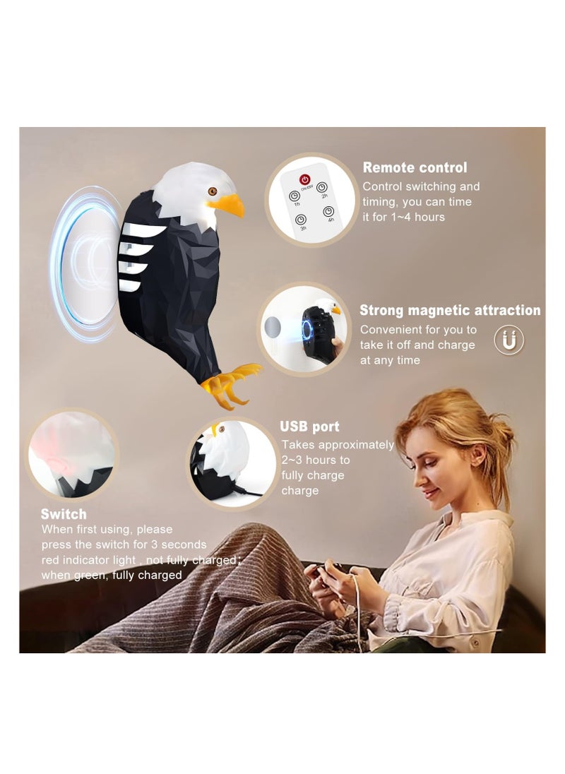 ARNOTEC Eagle Light Decorative Light Kid Night Light Mood Light LED Wall Light Magnetic LED Wall Mounted Eagle Light with Remote Control, USB Charging, Battery Powered and Removable Rechargeable Eagle Light for Indoor, Office  - Image 4