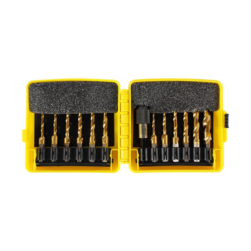 Xinqi's Best-Selling Spot 13-Piece Compound Tap Set for American Machines, Tapping Drilling and Chamfering Integrated Composite Tapping(13pc composite tap suit) - Image 3