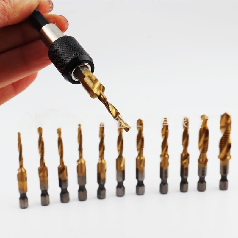 Xinqi's Best-Selling Spot 13-Piece Compound Tap Set for American Machines, Tapping Drilling and Chamfering Integrated Composite Tapping(13pc composite tap suit) - Image 5