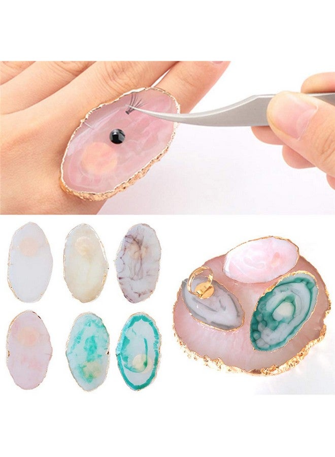 AKOAK 6 Pcs Adjustable Mini Manicure Ring Palette Color Makeup Cream Foundation Palette Nail Art Painting Tool - Image 1
