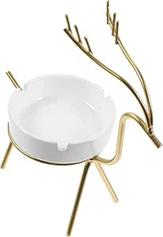 Creative Golden Ceramic Ashtray Unique Desktop Decoration For Home Office Patio - Image 1