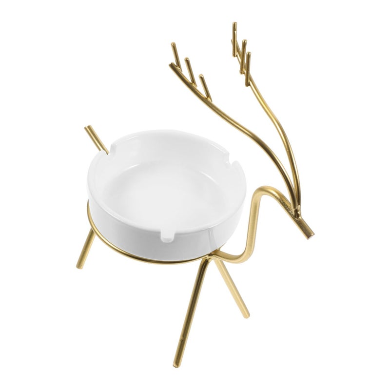 Creative Golden Ceramic Ashtray Unique Desktop Decoration For Home Office Patio - Image 2