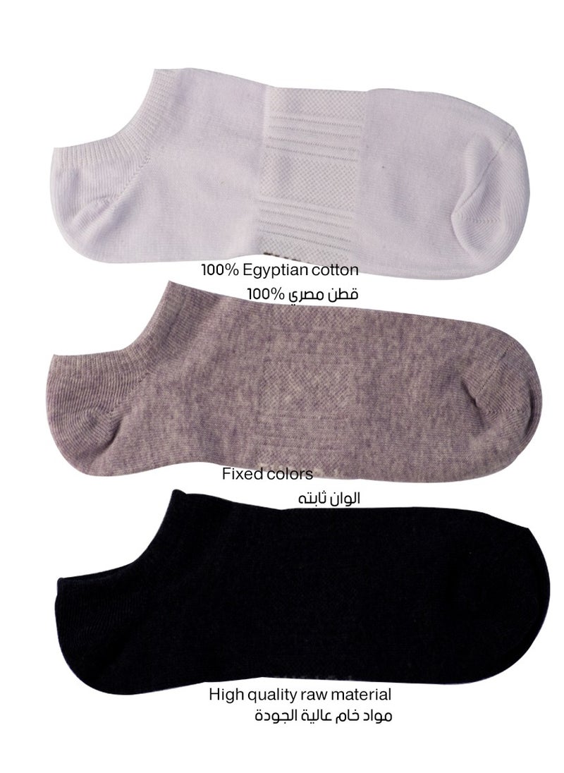 Future future socks low cut pack of 3 white-grey-black size 31-35 cotton  - Image 1