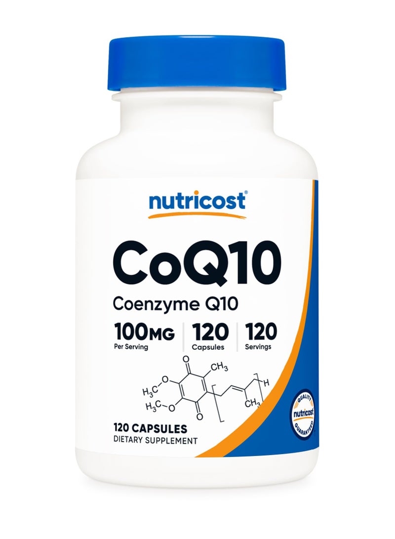 Nutricost CoQ10 Coenzyme Q10, 100mg Per Serving, 120 Capsules, 120 Servings Dietary Supplement  - Image 1