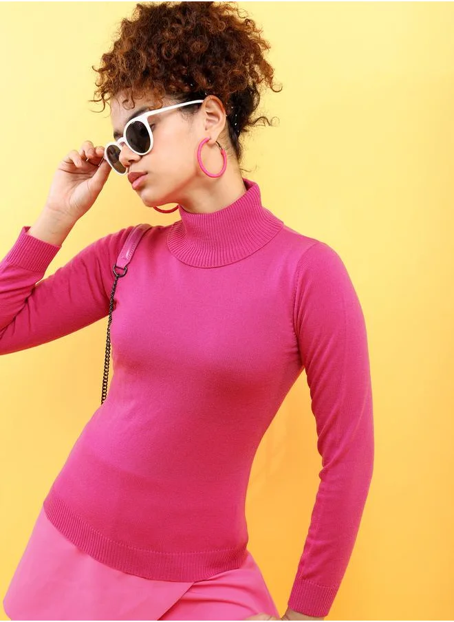 Tokyo Talkies Slim Fit Turtle Neck Sweater by Styli